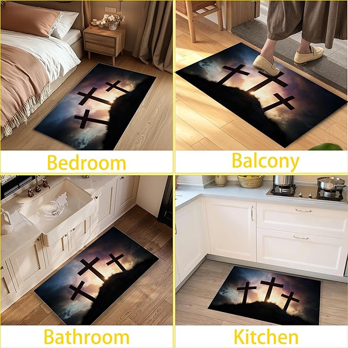 Door Mat,Gothic Welcome Mat Indoor,Easter Non-Slip Outdoor Entry Mat for Home Entryway, Low Profile Floor Rugs for Entry Patio, Porch, Hallways 30 x 17 Inch