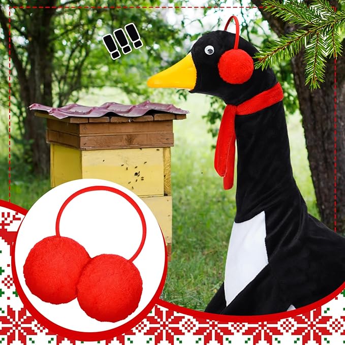 Outus Halloween Penguin Goose Outfits Funny Penguin Porch Goose Outfit 23 Inch Holiday Lawn Plastic Cement Geese Clothes for Halloween Christmas Yard Garden Outdoor Decor