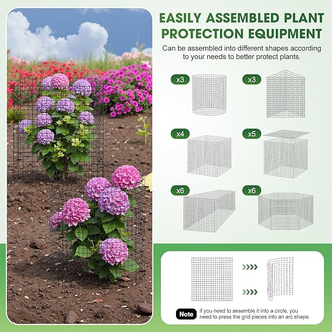 60PCS Plant Protector from Animals, 20 Pack 12'' x 12'' Metal Plant Cages, Heavy Duty Garden Cage to Keep Animals Out, Garden Wire Mesh Protection from Rabbit Chicken Squirrel Tree,Vegetables,Flowers