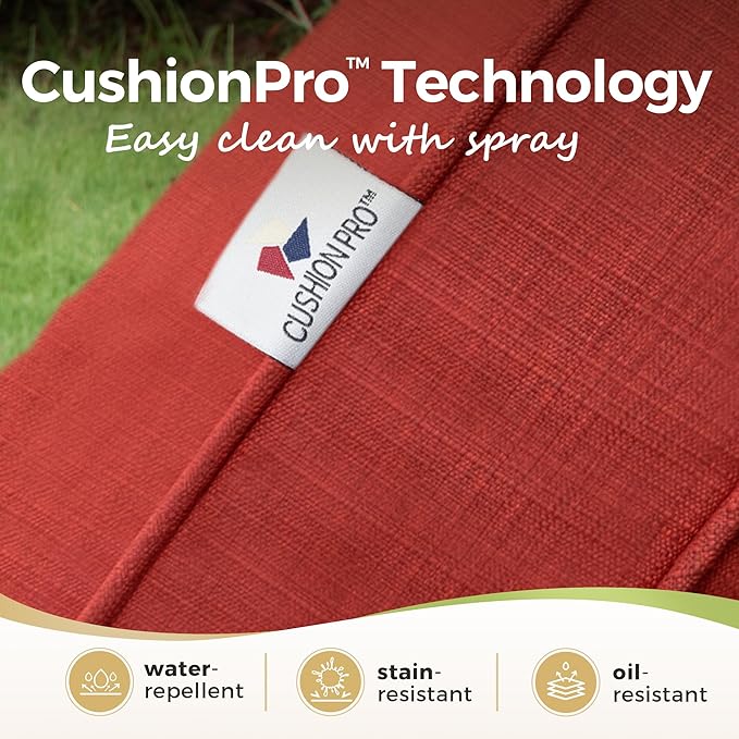 Patio Furniture Set, 4 Pcs Metal Outdoor Conversation Set, 2 Swivel Chairs and 3 Seater Sofa with 5.75" Extra Thick Cushion and Gas Fire Pit Table for Backyard Deck, Red