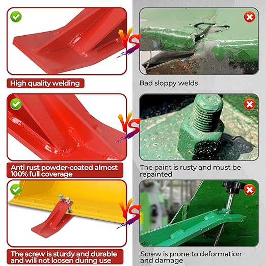 Tractor Bucket Protector, 2Pcs Ski Edge Protector Turf Tamer Double Lock Nuts and Bolts 4.5” Width Bucket Attachment Bucket Edge Anti-Skid for Snow Leaves Removal Spreading Gravel