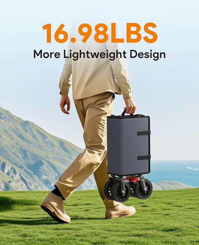 Wagons Carts Foldable, Collapsible Foldable Wagon 330lbs Capacity, 180L Large Capacity Foldable Wagon with All-Terrain Wheels,Heavy Duty Utility Wagon Cart with Brakes for Beach Camping Shopping, Grey