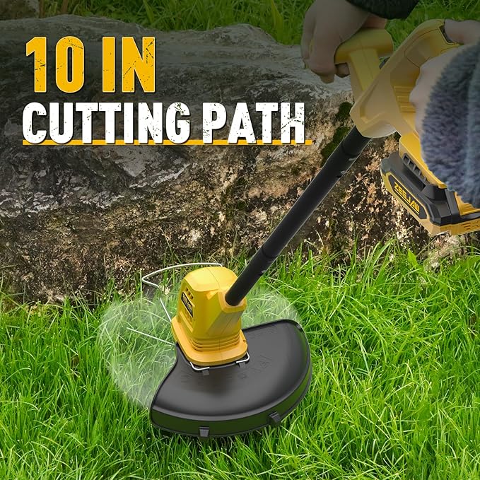 13-Inch 20V Electric Lawn Mower Cordless and 10-Inch 20V Weed Wacker Battery