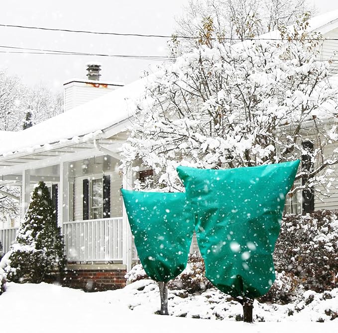 Insoma 2 Packs Plant Covers Freeze Protection 47.7" W X 71.7" H, Outdoor Plants Frost Protection Covers with Zipper & Drawstring, Frost Blankets for Tree, Shrub Potted Plants Cover in Winter