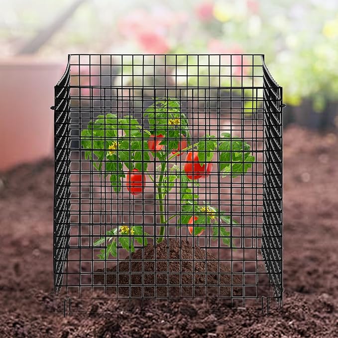 VEVOR 10 Pack Plant Protectors from Animals, 12'' x 12'' Chicken Wire Plant Protector, Plant Cages for Outdoor Plants, Flowers & Vegetables, Keeps Bunny Chicken Squirrels Out, 40pcs Metal Mesh