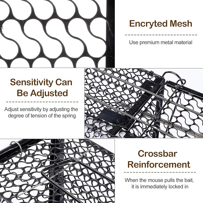 Qualirey 6 Packs Humane Rat Trap Chipmunk Rodent Mouse Squirrel Traps Foldable Live Animal Mouse Voles Hamsters Rat Live Cage for Indoors Outdoors Easy to Catch and Release