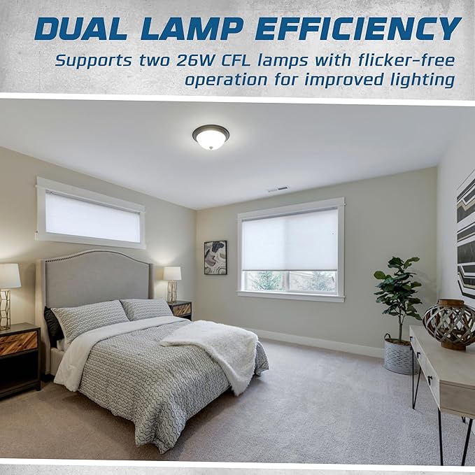 OHLECTRIC Replacement for Keystone KTEB-226-1-TP CFL Electronic Fluorescent Ballast | 2 Lamp 26 Watt & 120V Input with Rapid Start | Thermally Protected Design for Enhanced Safety and Efficiency