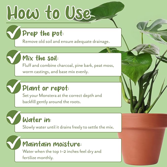 Monstera Houseplant Potting Soil Mix (30 Quarts), Custom Blend for Growing and Repotting