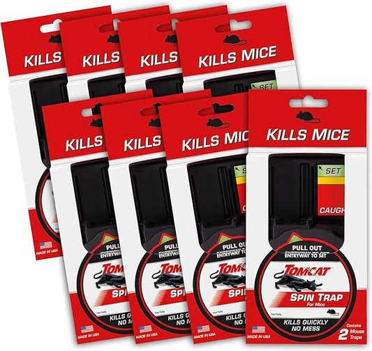 Tomcat Spin Trap for Mice, Kills Mice Quickly, No Mess, 16 Traps