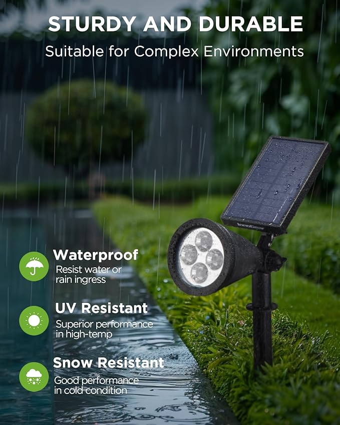 InnoGear Solar Lights Outdoor Waterproof Halloween Christmas Solar Garden Light for Outside Yard Landscape Lighting Pathway Spot Lights Spotlight Wall Light Auto On/Off, 2 Pack (Blue Light)