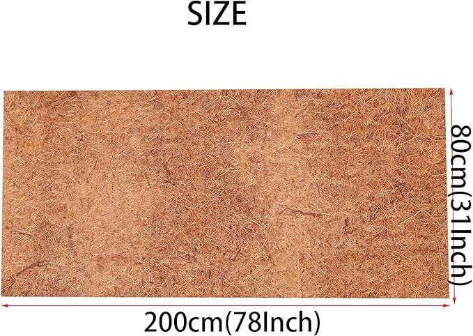 1 Rolls 32x80 Inch(80cm*200cm) Coco Liner Roll Natural Coconut Fiber mat Coconut Liners for Planter Flower Basket No-Slip Ice and Snow Carpet Mats Animal pet pad