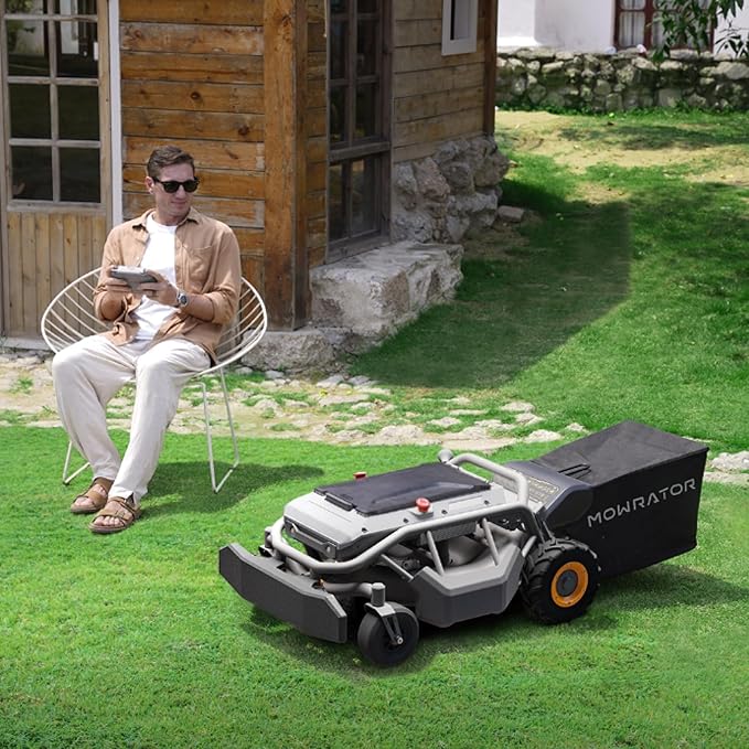 Remote Control Lawn Mower S1 2WD 56V12Ah, Multi-Functions RC Lawn Mower with 1.8-4.6 Inch Cutting Height 21 Inch Real Blade for Mowing 0.75 Acres