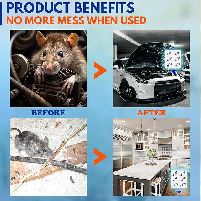 FINEFIX Pack of 10 Mouse Repellent Pouches Prepared with a Modified Botanical Formula Which Produces Scents That Deter Mice Pest Control for Home Basement Garage Barn Boat RVs