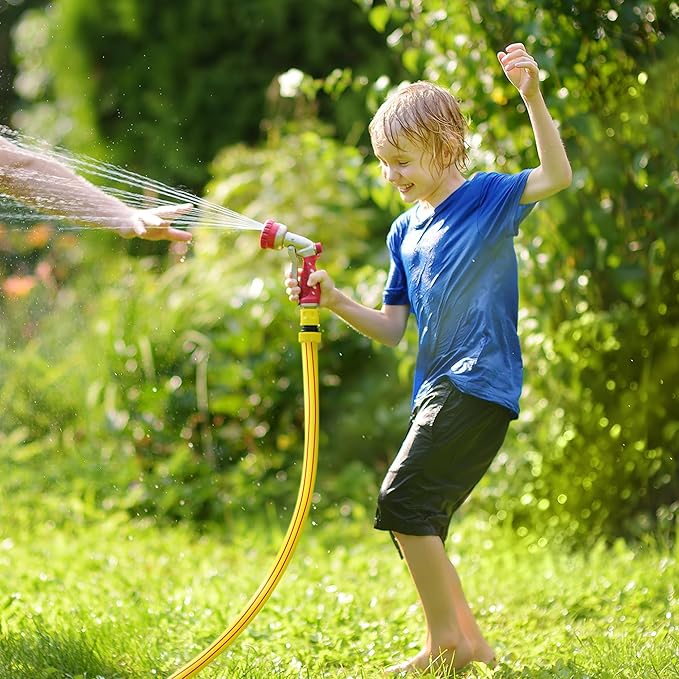 Solution4Patio Yellow Garden Hose 3/4 in. x 50 ft. -Heavy Duty Durable Flexible Lightweight Water Pipe-Brass Aluminum Ends for Household & Commercial Use -Kink Free, No Leaking, Male/Female Fittings