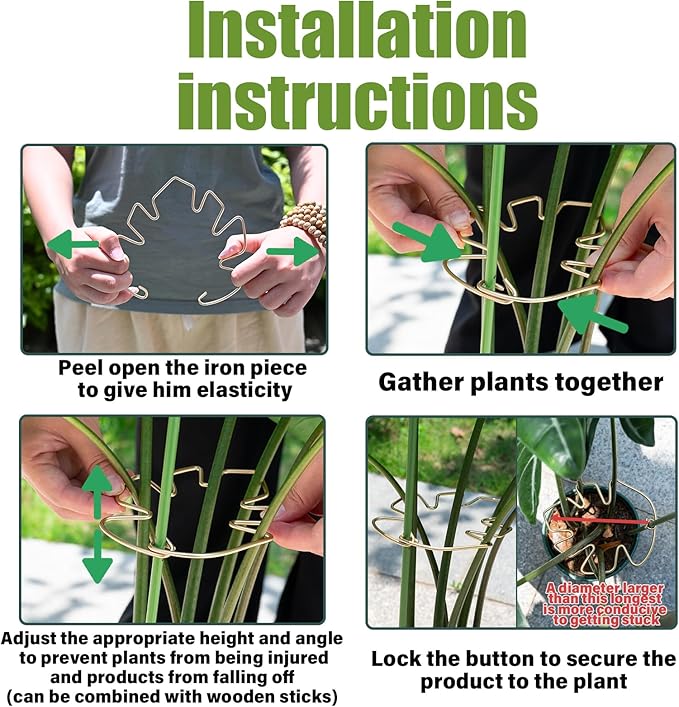 5.5 * 4.7IN Monstera Stem Support Stake with Clips - 5Pcs Durable Climbing Plant Support for Monstera, Fishbone Cactus, Easy Installation, for Plant Lovers