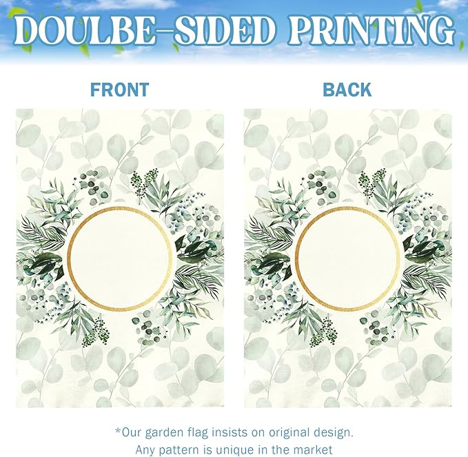 Personalized Monogram Garden Flag Custom Initial Outdoor Yard Flags Seasonal Decoration Double Sided Polyester House Banner for Family Home Porch Lawn Patio Welcome Sign 28 x 40 Inch