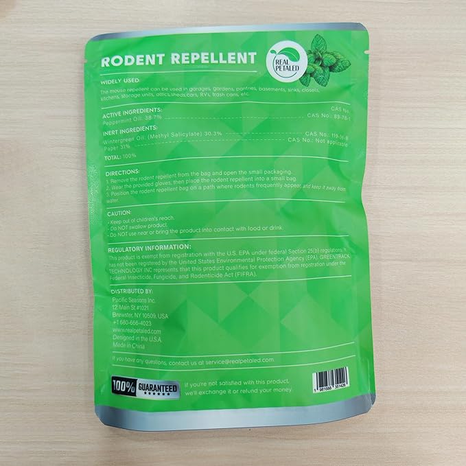 Peppermint Oil Rodent Repellent: Natural Repel Deterrent Balls for Mice and Rats - Control Mouse Away with Repellent Bags and Pouches for Car House and Indoor 8 Pack (Package of 1)