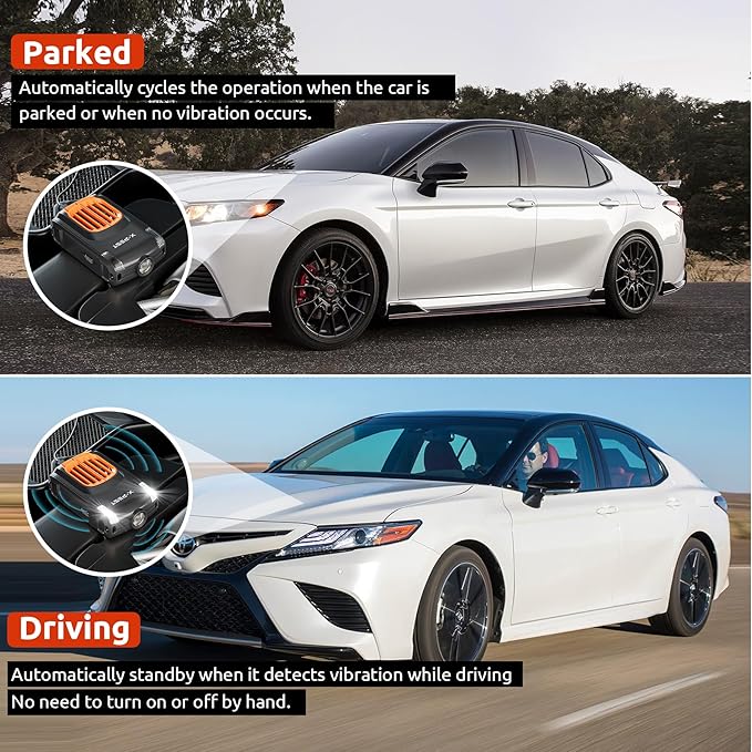 Rodent Repeller for Car Engines, 4 Pack Pest Repellent Ultrasonic for Under Hood with Light Strobe, Truck Engine Rodent Defense Vehicle Protection Mouse Repellent for Rats, Mice, Squirrels, Cats