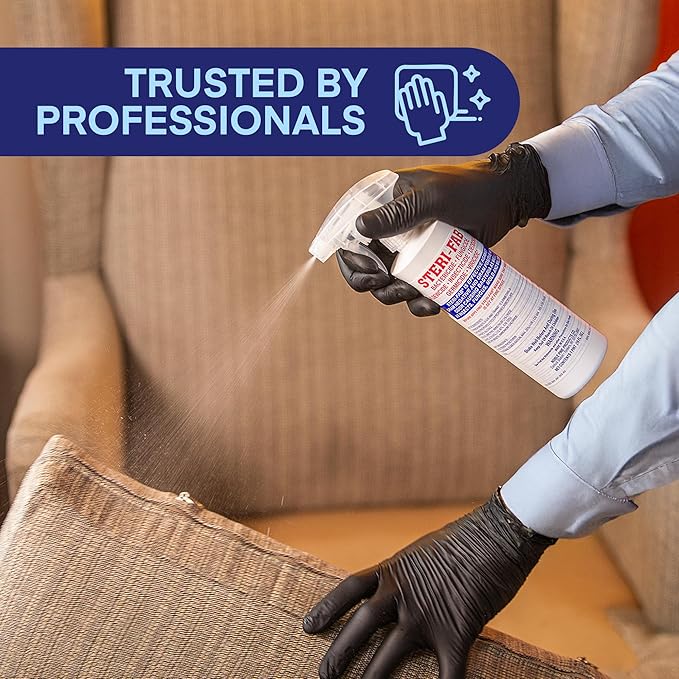 Steri-fab All-in-One Disinfectant Spray – Attracts Bed Bugs, Fleas, Mites, Roaches, Viruses, Fungi, & Odors – Quick-Drying, Non-Residual, 16 Ounce Sprayer Bottle