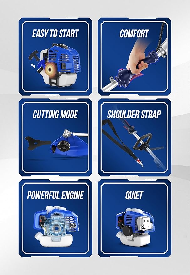 WILD BADGER POWER 26cc Weed Wacker Gas Powered, 3 in 1 String Trimmer/Edger 17'' with 10'' Brush Cutter,Rubber Handle & Shoulder Strap Included