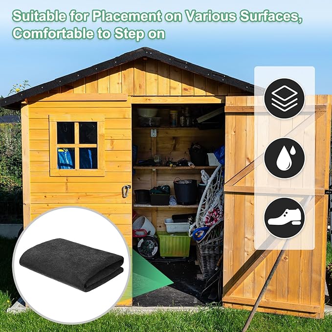 Outdoor Storage Shed Mat, 4x5 FT Waterproof Small Shed Flooring Mat for Patio Furniture Floor Protecting from Wear/Liquid/Dust/Oil, Non-Slip Carport Pad [Grey]