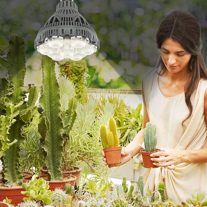 Grow Light Bulb, PPF 65.6 umol/s LED Full Spectrum, 36 W (400 Watt Equivalent) Grow Lights with Optical Lens for High PPFD, E26 Base, Energy Saving Plant Lights for Seeding and Growing