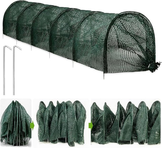 2 in 1 Portable Greenhouse Protection from Sun Heat,Garden Tunnel Shade Net Cover with Quick-Release Technology,Row Covers for Vegetables Plant Cover from Sun (Pack 1)