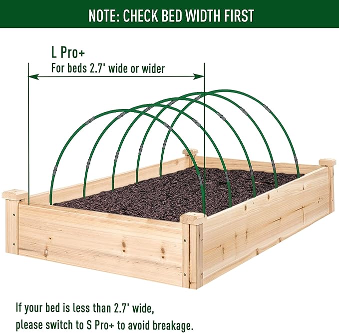 MAXPACE Greenhouse Hoops for DIY 2.7ft or Wider Grow Tunnel, Rust-Free Fiberglass Support Hoops Frame for Garden Fabric, Plant Support Garden Stakes, Gardening Supplies, 25pcs