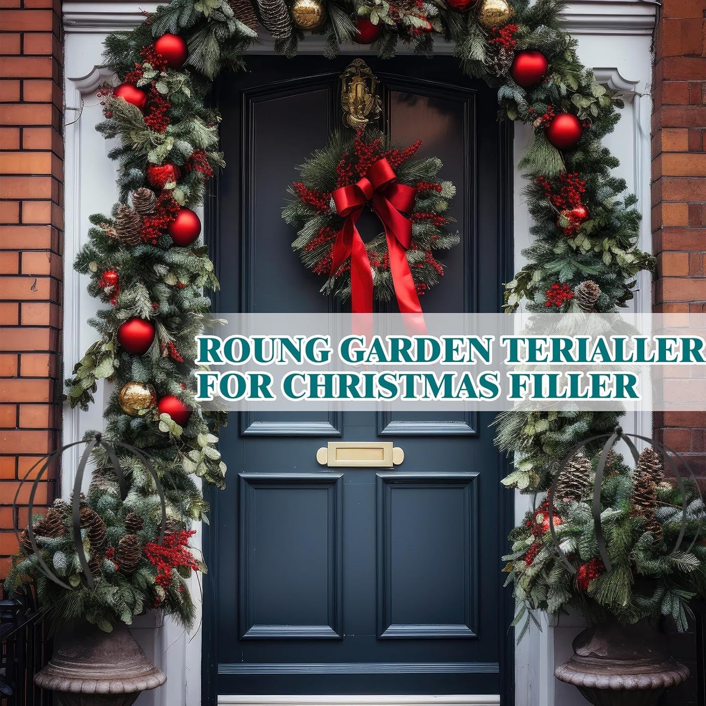 2 Pcs Large Metal Trellis Obelisks Sturdy Round Circle Trellis for Climbing Plant Support Indoor Outdoor Potted Vines, Cucumbers & Flowers, Patio Doorway Garden Decor (Black, 18.50 x15'')