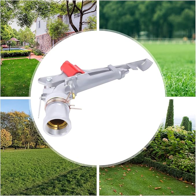 YIYIBYUS 2 Inch Irrigation Spray Gun, 65-80M Large Impact Area 360 Adjustable Water Sprinkler for Large-Scale Agricultural Irrigation