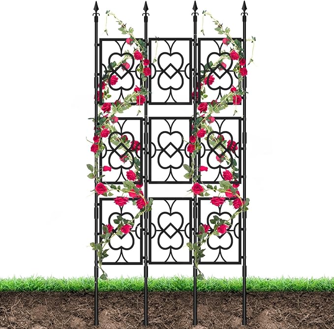 80" Garden Trellis for Climbing Plants, Kalolary Screen Plant Trellis Frame for Potted Plants Rustproof Plant Support Thicken Cucumber Trellis Grow Support for Vines Flowers Vegetable Indoor Outdoor