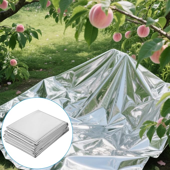 2 Pcs Plant Growth Mylar Films, 82.6 x 51.2 Inch Garden House Covering Foil Sheets High Reflective Mylar Film for Plant Growth, Grow Room, Camping