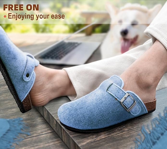 BULLIANT Comfort Clogs Slippers Sandals Nurse Work Shoes Unisex for Men Women with Cushioned Cork-Footbed