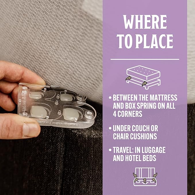 Grandpa Gus's Bed Bug Glue Traps for Home & Travel, Early Detection, Lasts up to 6 Months, Small & Discreet Patented Crush-Proof Design (Pack of 12)