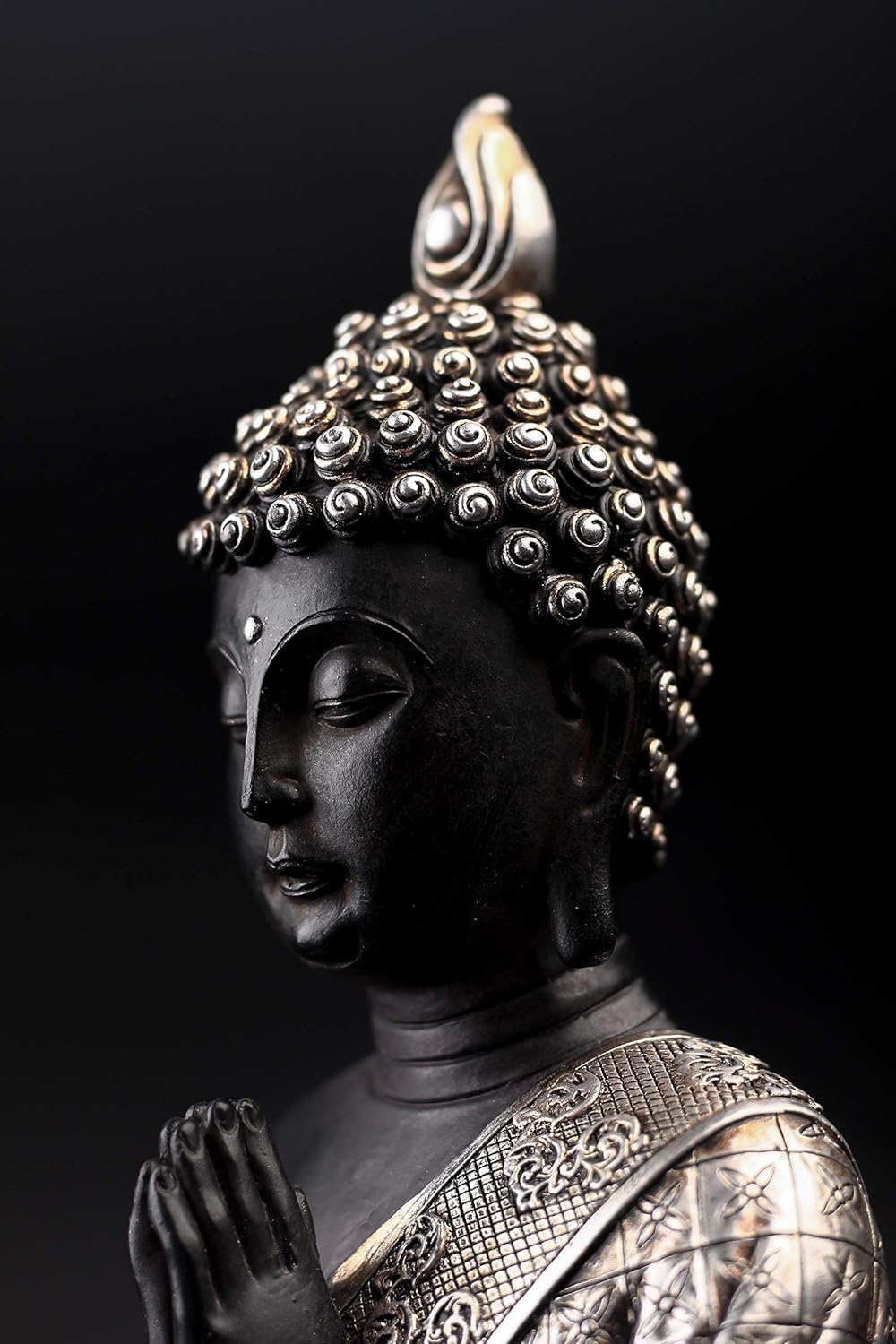 JORAE Seated Buddha Statue Buddhism Thai Meditating Home and Garden Decorative Sculpture Praying Collectibles Figurines, 9.5 in, Polyresin