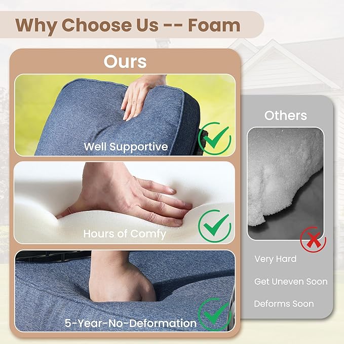 HOOOWOOO Outdoor Patio Furniture Set,10 Pieces Wicker Conversation Set,All Weather Couch Set with Fire Pit Solar Light Table Swivel Chairs Ottoman 9 Seaters for Out Door Yard(Denim Blue)