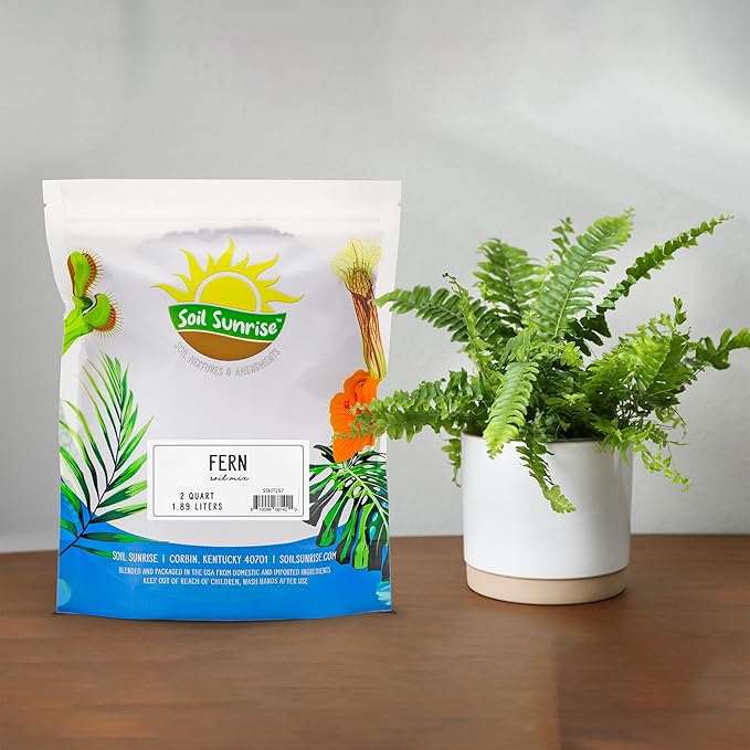 Fern Plant Potting Soil Mix (2 Quarts), Custom Hand Blended Mixture for Indoor/Outdoor Container Gardening