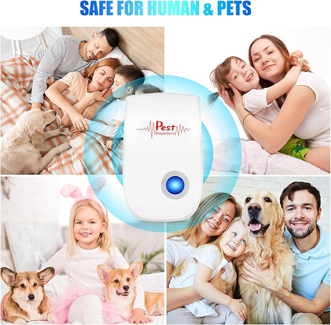 10 Packs 2025 Ultrasonic Pest & Insect Repeller Indoor, Rodent Mouse Repellent Ultrasonic Plug in, Repellent Control for Rodent, Mouse, Mice, Rat, Roach, Bugs, Mosquito, Spider, Ant