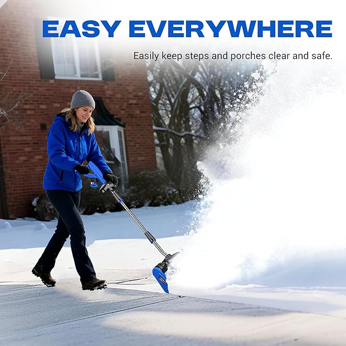 2x40V Cordless Snow Shovel, 13-Inch Electric Snow Blower with 4.0Ah Battery Charger, Snow Removal with 25FT Throw Distance, Battery Snow Blower with Directional Plate & Adjustable Front Handle