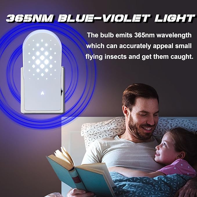 2 Packs Plug-in Mosquito Traps with 10 Glue Boards, Indoor Wall Insect Catchers with 365nm Blue-Violet Lights for Mosquitos, Moths, Fruit Flies, Gnats and Other Small Flying Bugs