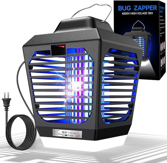 Bug Zapper, Mosquito Zapper with LED Light, Bug Zapper Outdoor, Electric Fly Zapper, Mosquito Killer, Fly Traps, Flying Insects Zapper Indoor Outdoor