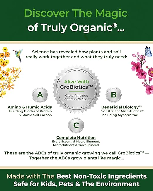 Organic Plant Magic - Truly Organic™ Long-Lasting Spreadable Plant Food: All-Purpose Fertilizer Granules for All Flower Vegetable Herb Fruit Tree Shrub Container Garden & House Plants [One 20 lb Bag]