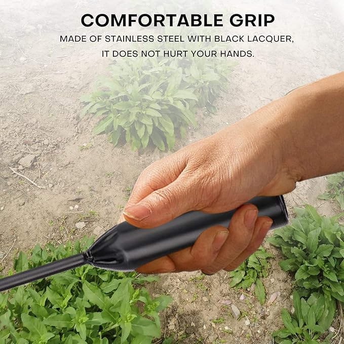 Garden weeding tool 4-tooth manganese steel forged manual weeder Portable root weeding tool Suitable for vegetable gardening backyard farm planting 19.7-inch gardening weeding tool (2-pack)