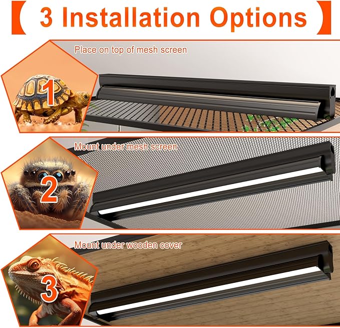 8W T5 10.0 UVB Reptile Light Fixture 12" – High Output UVA UVB Light for Bearded Dragons, Turtles & Snakes – Compact UVB Lamp for Desert & Tropical Reptiles (UVB 10.0-Desert, 12INCH-8W)