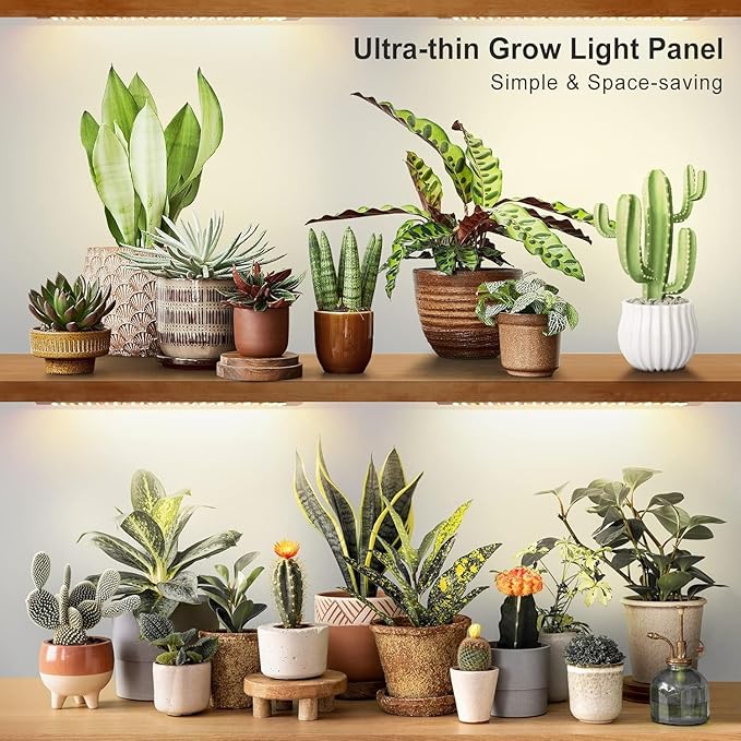 LBW Plant Grow Light, 540 LEDs Full Spectrum Plant Lights for Indoor Growing, Under Cabinet Grow Lamp with 4/8/12H Timer, 3 Lighting Modes, 10 Dimmable Levels, 4 Pack