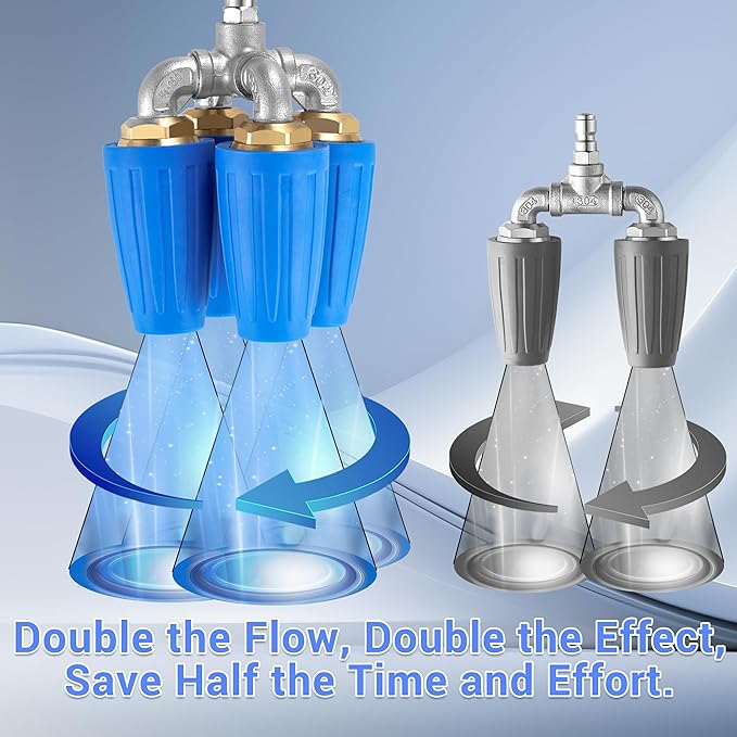 4-in-1 Turbo Nozzle Pressure Washer, 2.0 Orifice Quadruple Turbo Nozzle, 360° Rotating Turbo Nozzle with 1/4" Quick Connector, 4000 PSI