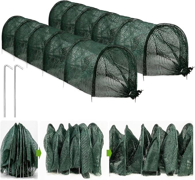 2 in 1 Portable Greenhouse Protection from Sun Heat,Garden Tunnel Shade Net Cover with Quick-Release Technology,Row Covers for Vegetables Plant Cover from Sun (Pack 2)