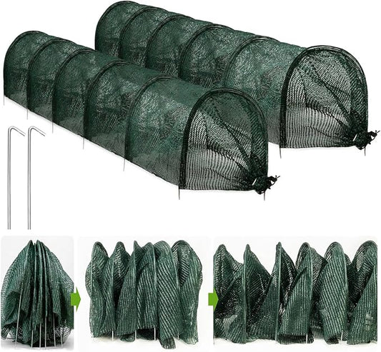 2 in 1 Portable Greenhouse Protection from Sun Heat,Garden Tunnel Shade Net Cover with Quick-Release Technology,Row Covers for Vegetables Plant Cover from Sun (Pack 2)