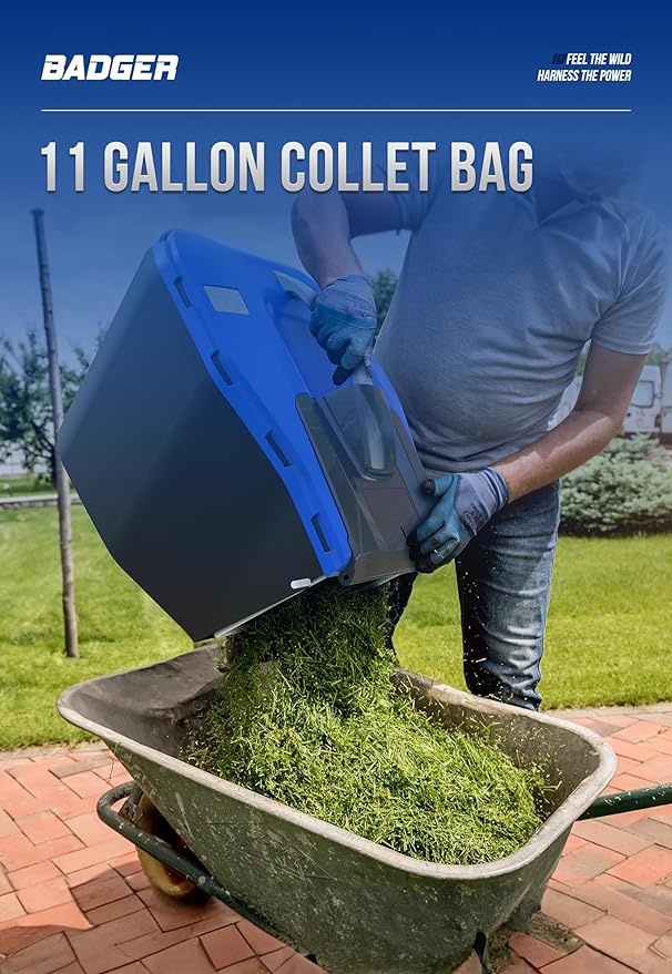 WILD BADGER POWER Lawn Mower 40V Brushless 16" Cordless, 5 Cutting Height Adjustments, Electric Lawn Mower, Quickly Folding Within 5’s, 20V*2 4.0AH Battery and Super Charger Included.