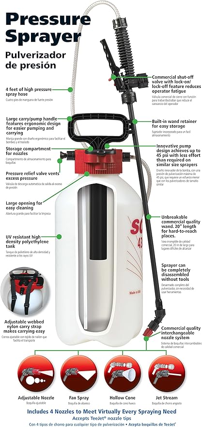 Solo 430-2G 2-Gallon Farm and Garden Sprayer with Nozzle Tips for Multiple Spraying Needs